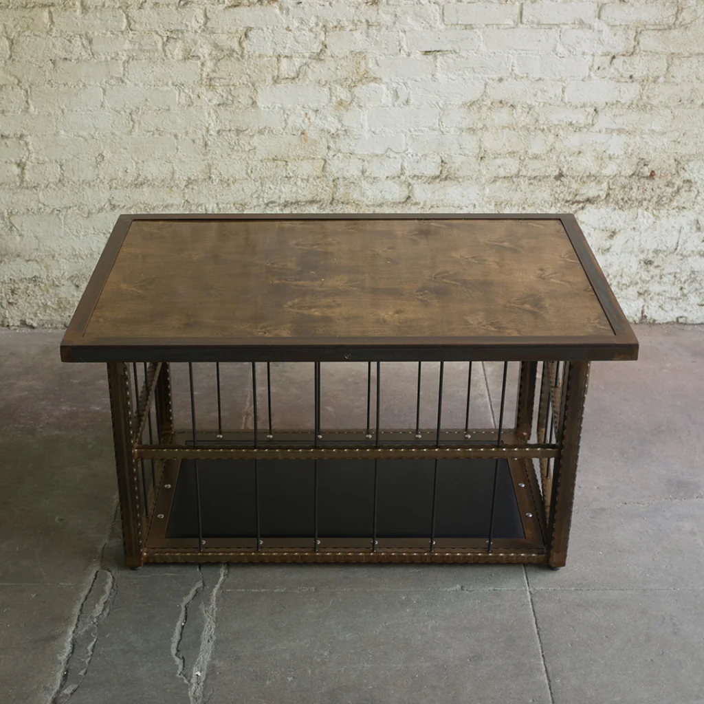 Hammered Steel Coffee Table/ Cage - Image 4