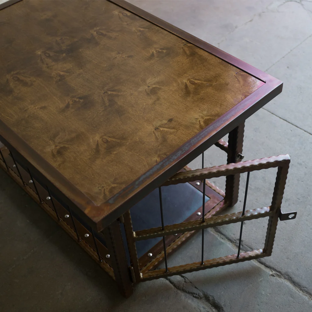Hammered Steel Coffee Table/ Cage - Image 5