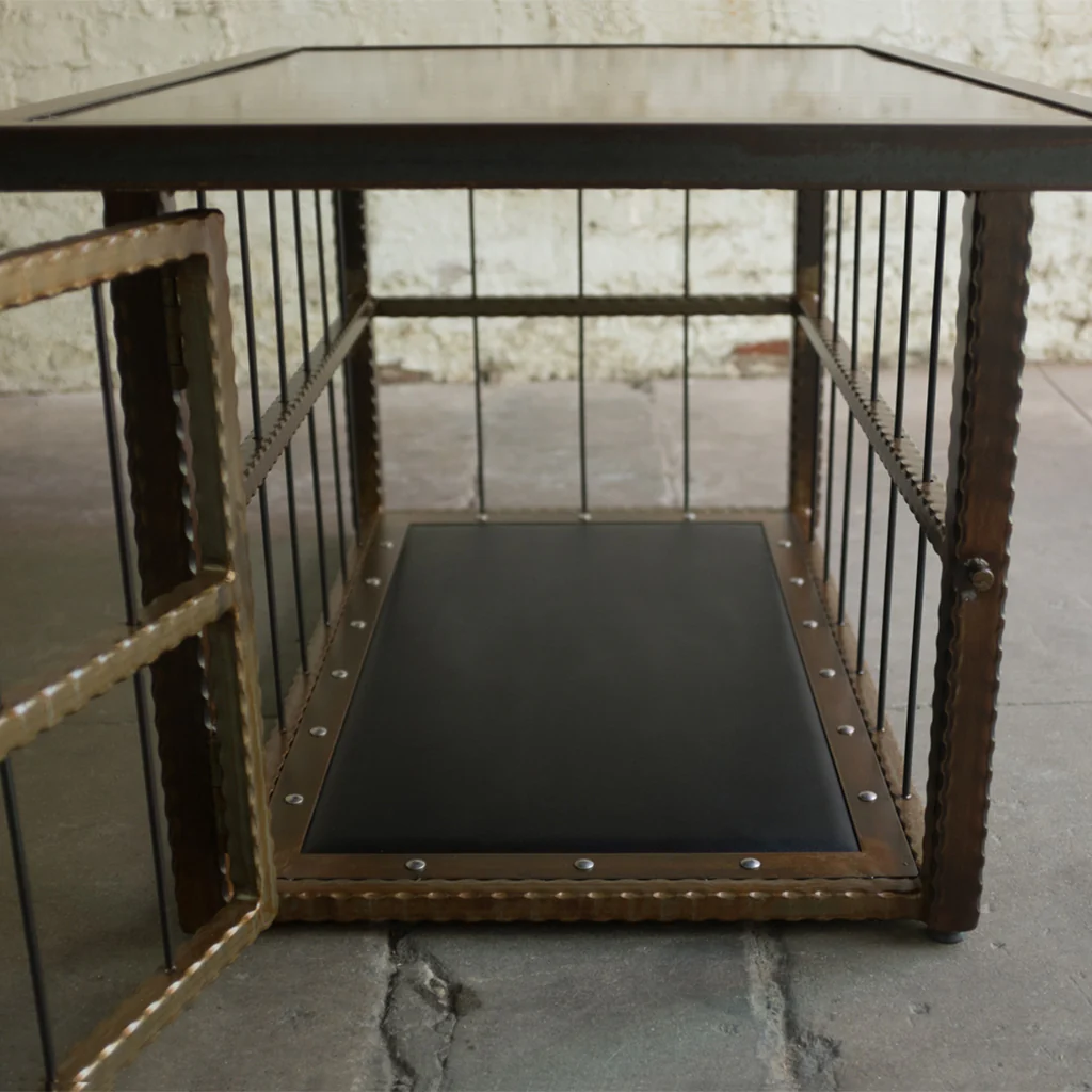 Hammered Steel Coffee Table/ Cage - Image 7